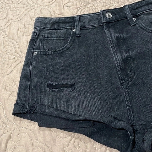 Black Cheeky Jean Shorts - Picture 3 of 9